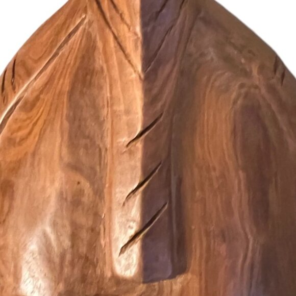 Vtg AFRICAN Hand-Carved Solid Wood Mask Tribal Art 13" high x 7" wide x 3.5 deep - Picture 6 of 12